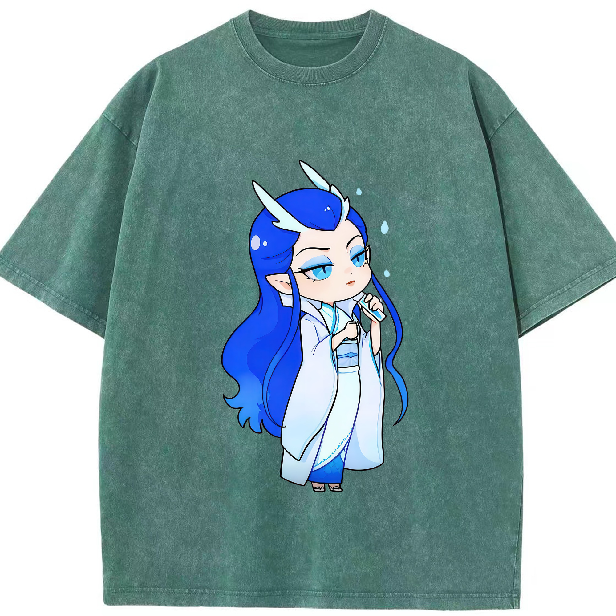 （画像用） Ne Zha 2 ナタ 魔童の大暴れ 綿100% ヴィンテージ風 半袖Tシャツ（フロントプリント）